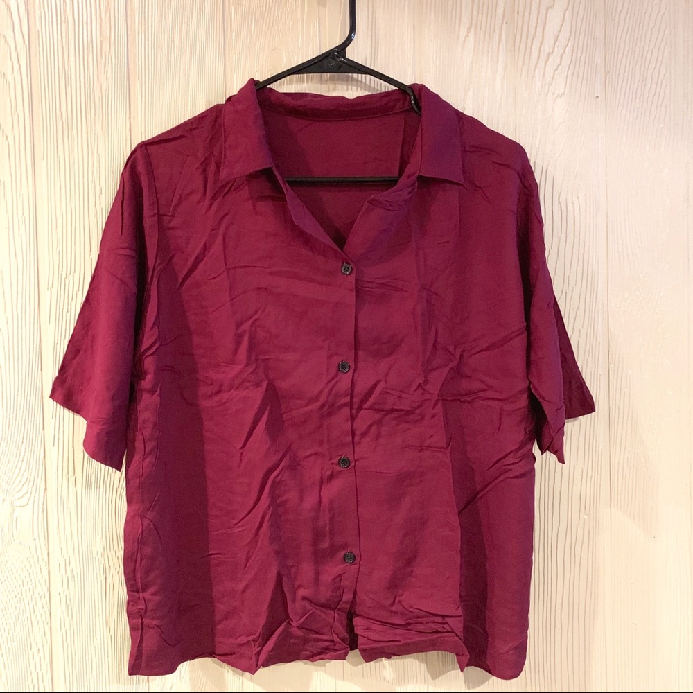 NWOT Red & Orange Buttondown top